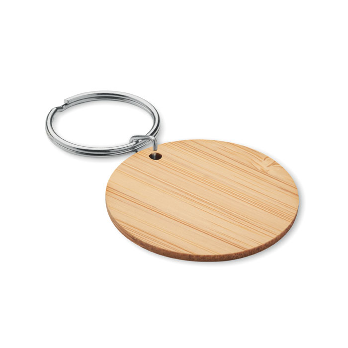 Porte-clés rond en bambou