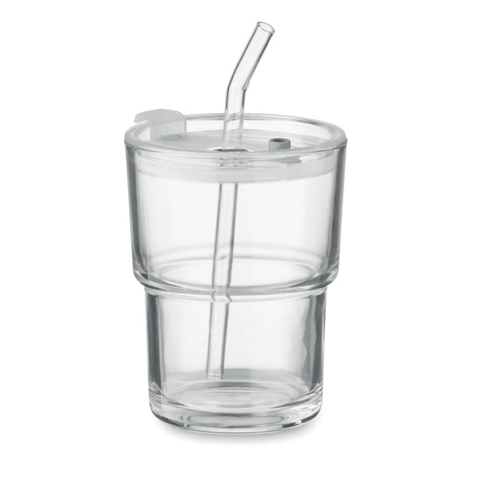 Gobelet verre et paille 400 ml