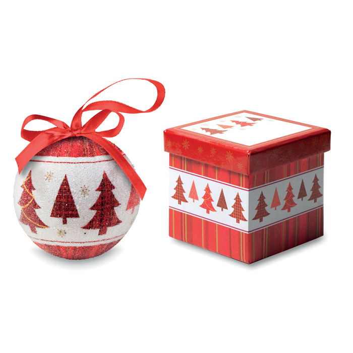 Boule de Noël et boîte.