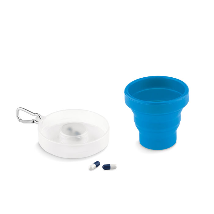 Tasse pliable avec pilulier